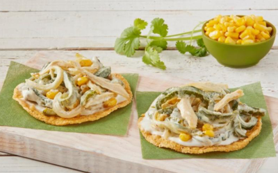 Tostadas de rajas poblanas