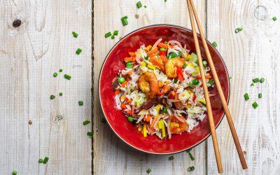 Arroz chino con camarón