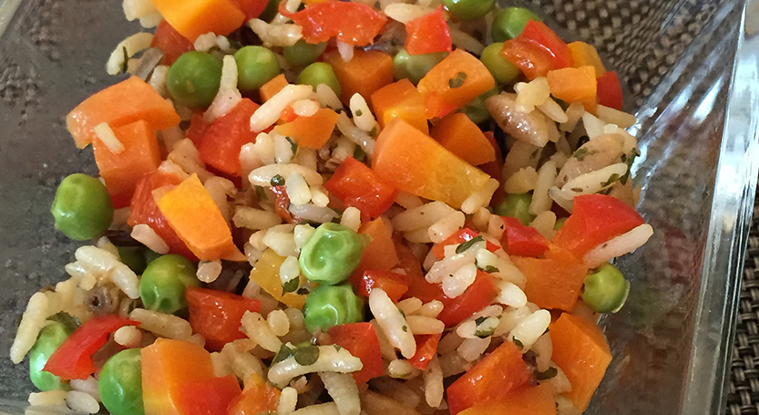 Arroz salvaje con verduras