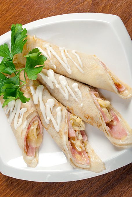 Crepas de jamón y queso