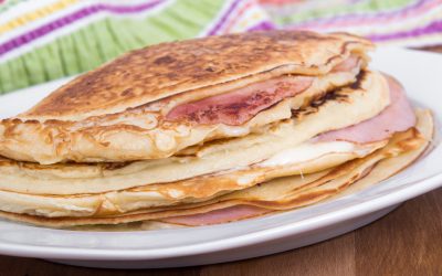 Crepas de avena con pavo y panela