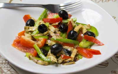 Ensalada de pimiento morrón y berenjenas