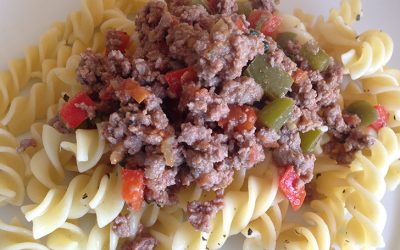 Fusilli con carne molida