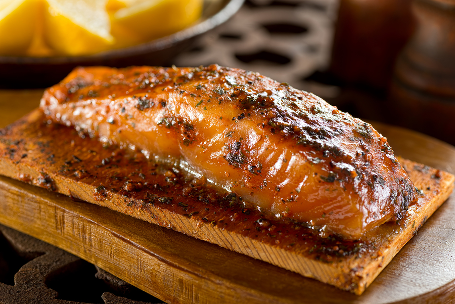 Filete de salmón con glaseado de manzana