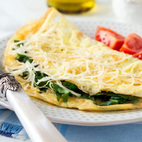 Omelet de espinacas con queso