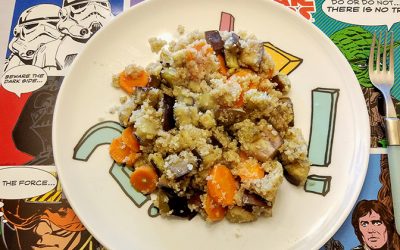 Quinoa con berenjena y zanahoria