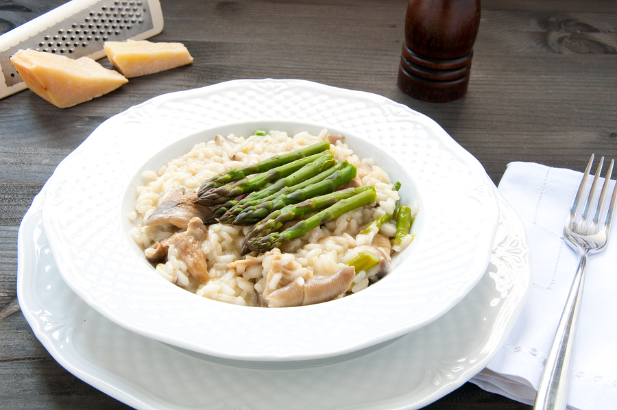 Risotto de espárragos y setas