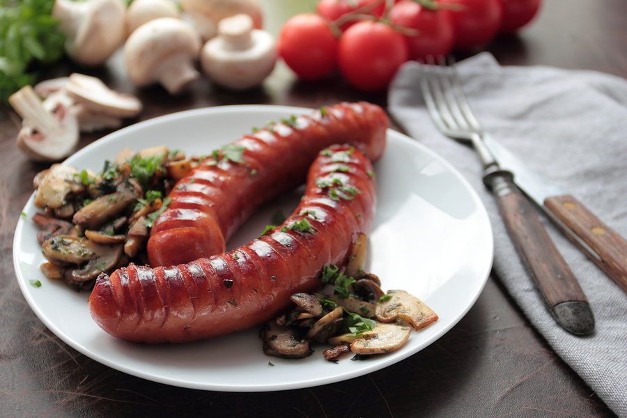 Salchicha con champiñón