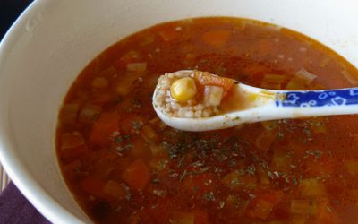 Sopa de verduras con cous cous