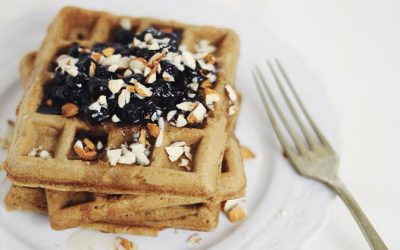 Waffles veganos de harina integral