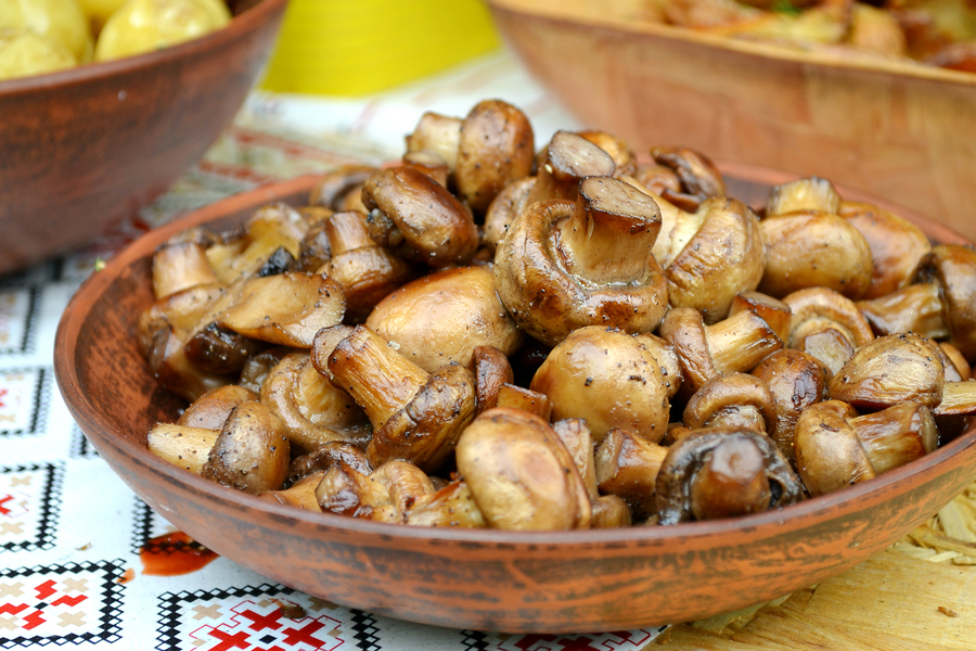 Champiñones asados