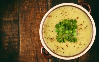 Crema de berros con poro y papa