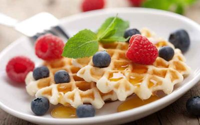 Waffles con frutos rojos