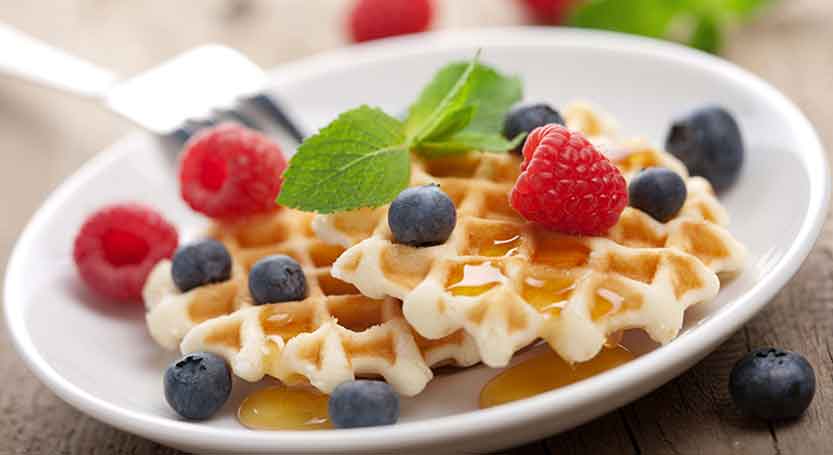 Waffles con frutos rojos