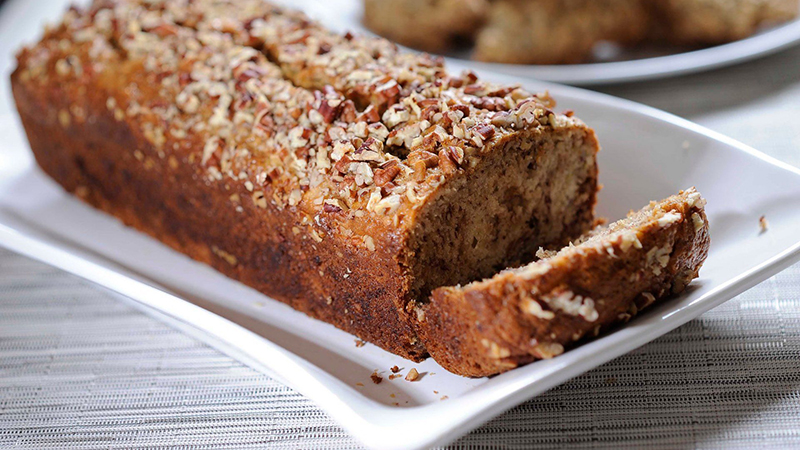 Pastel de plátano con nuez