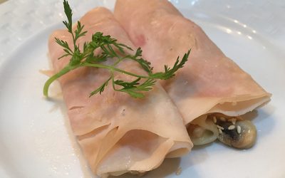 Rollo de jamón con champiñón