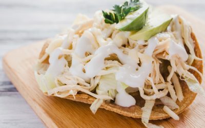 Tostadas de pavo con pepino