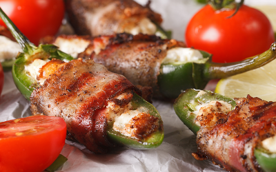 Chile relleno con tocino