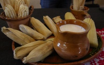 Tamal de pollo relleno de huazontle